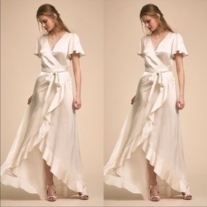 Bhldn Ghost London Phoebe Wrap Dress | Ivory, Size XL
